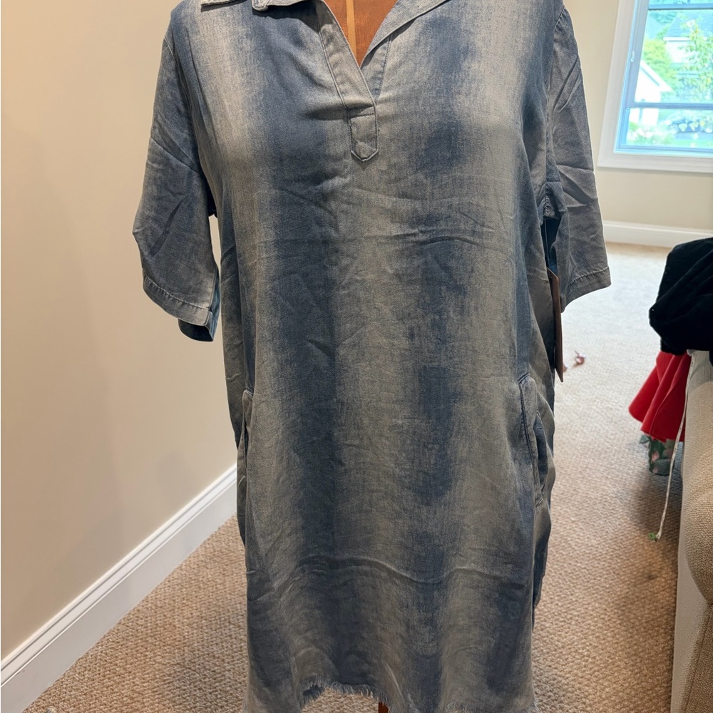NWT Billy T chambray stripe midi dress, size large